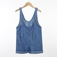 thumbnail image 5 of FAOWME Girls Denim Overall Shorts Kids Summer Adjustable Straps Jumpsuit Onesies Jeans Shortalls Blue 6-7 Years, 5 of 7