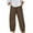 Khaki, variant on Honeeladyy Linen Pants Women Summer,Women Casual Solid Pants Comfortable Elastic High Waist Casual Beach Pants