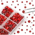 thumbnail image 3 of 5040pcs Red Rhinestones 6 Mixed Size Crystal Flatback Rhinestones For Crafts, 3 of 4