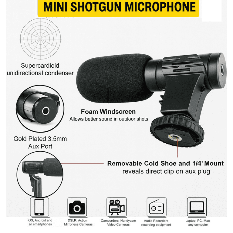 Acuvar Universal Microphone Kit for Recording with Mount and