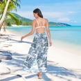 thumbnail image 7 of FORMRS Womens Long Sarong Beach Wrap Semi-Sheer Bikini Skirt Bathing Swimsuit Cover Up, Green Flourishing Garden, 7 of 7