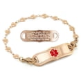 thumbnail image 1 of MedicEngraved Rose Gold Stainless Steel Custom Medical Alert Bracelet - 5mm Heart Link, 1 of 7