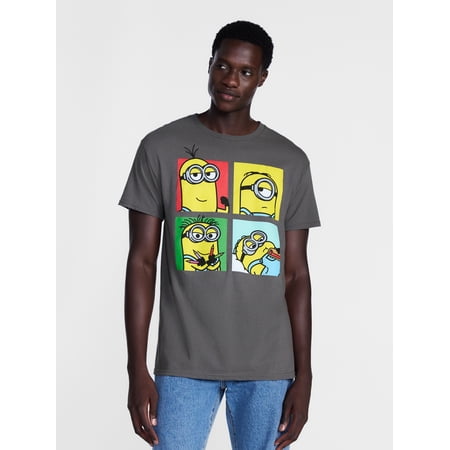 Despicable Me, Men's & Big Men's Graphic T-Shirt, Minions Box, Sizes S-3XL