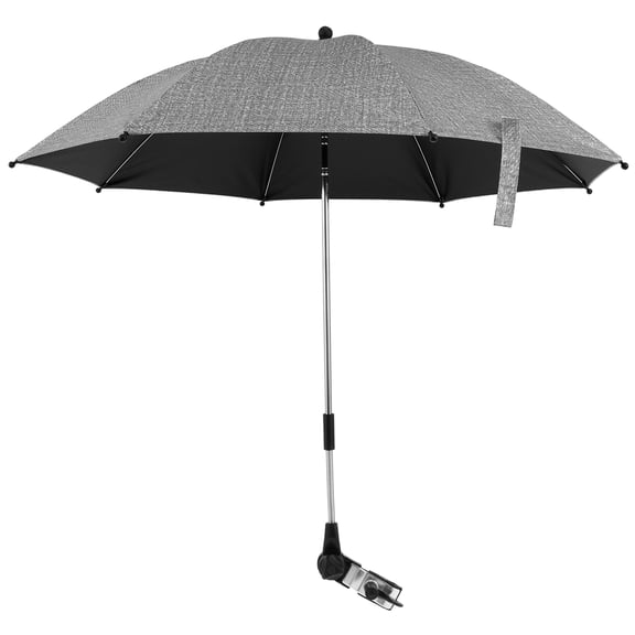 Threns Beach Umbrella with Clamp,360 ° Adjustable Umbrellas for Chair,UPF50 Umbrella for Stroller,Patio Chair,Wheelchair,Camping Chair,Golf Carts,29.5",Gray
