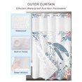 thumbnail image 4 of No Hook Shower Curtain with Snap-in Liner, Coastal Turtle Waterproof Fabric Bathroom Curtains, Summer Beach Nautical Ocean Coral Seahorse Bath Curtains & Mesh Top Window 72"x78" Long, 4 of 9