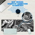 thumbnail image 4 of Desk Mat, Abstract Black White Ink Liquid Waves Extended Gaming Mouse Pad Large, 31.5"x11.8" Big Mouse Pad with Non-Slip Base and Stitched Edge, Long Computer Keyboard Mouse Mat for Home Office Work, 4 of 7
