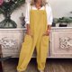 thumbnail image 1 of Women\'s Dungarees Romper Baggy Playsuit Cotton And Linen Jumpsuit, 1 of 5