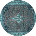 thumbnail image 1 of Ahgly Company Indoor Round Persian Light Blue Traditional Area Rugs, 3' Round, 1 of 4