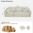 thumbnail image 2 of 110''Modular Sectional Couches for Living Room, Cloud Boneless Compressed Sectional Sofa, Oversized 3 Seater Upholstered Memory Foam Sofa, No Assembly, Chenille Beige, 2 of 7