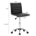 thumbnail image 5 of Lacoo Faux Leather Mid Back Task Chair Swivel Office Desk Chair, Black, 5 of 7
