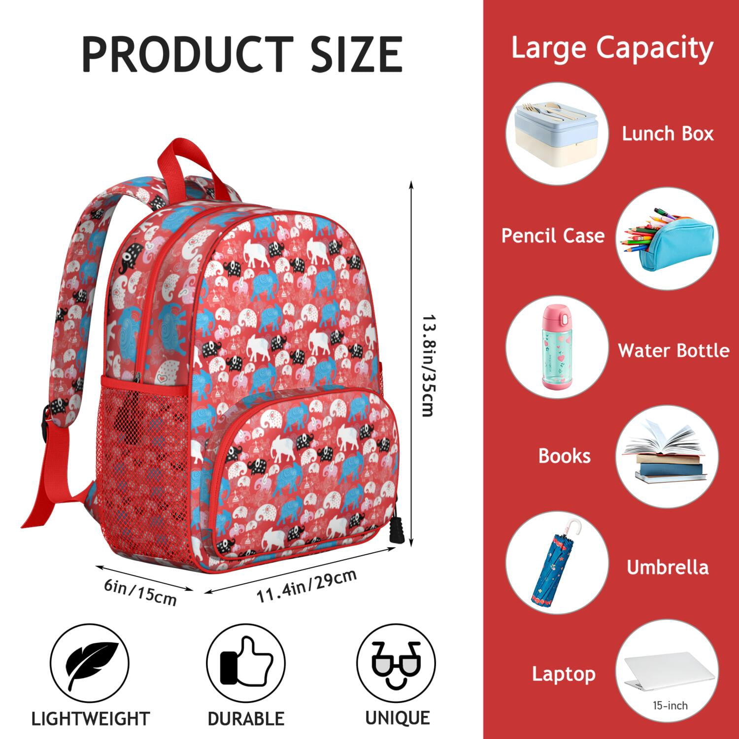 Kawaii Alpaca Pattern Waterproof Student Daypack - Ergonomic Durable Backpack with Breathable Padded Straps for Teens
