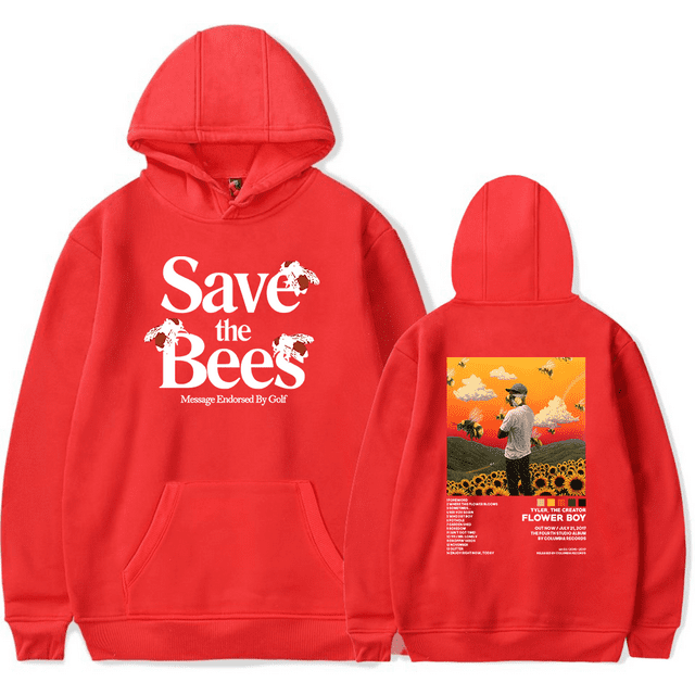 Tyler The Creator Merch Hoodies Save the Bees Flower Boy Rapper Men Women Pullover Sweatshirt Streetwear Long Sleeve