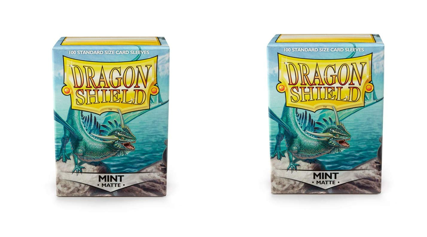 2 Packs Dragon Shield Matte Mint Standard Size 100 ct Card Sleeves Value Bundle!