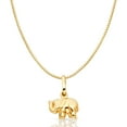 thumbnail image 1 of 14K Yellow Gold Elephant Strength & Luck Charm Pendant with 0.8mm Box Chain Necklace - 18", 1 of 4