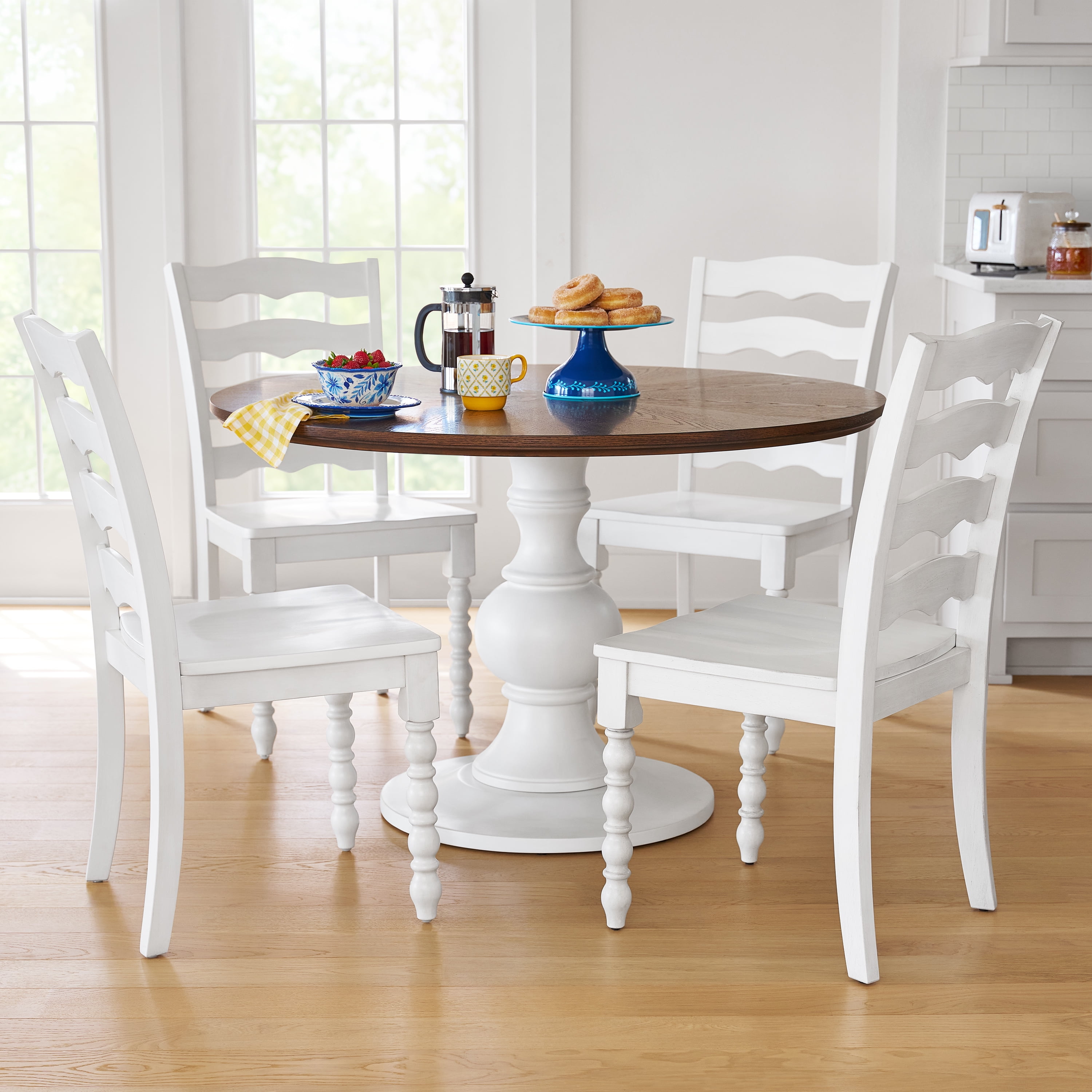 The Pioneer Woman Harper Solid Wood Dining Chairs, White, Set of 2