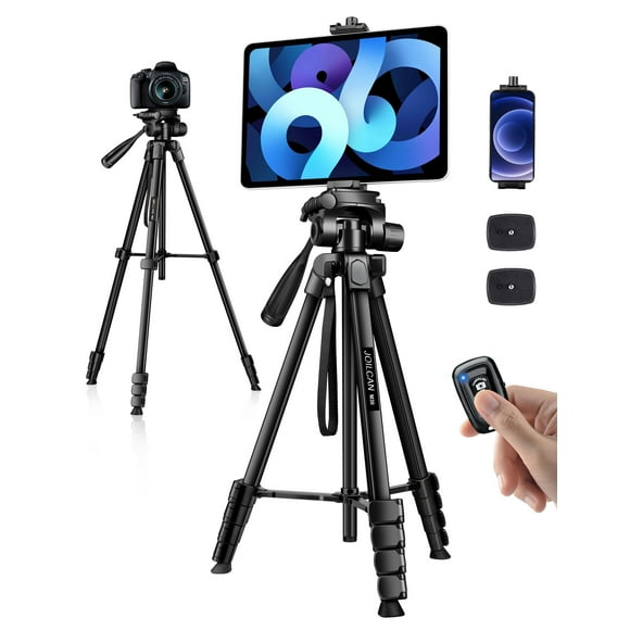 JOILCAN Phone Tripod Stand, 68" Tripod for iPad iPhone Tablet with Remote Universal Holder Carry Bag, Travel Aluminum Tripod for Video Recording Photos Vlogging Compatible with iPad Pro iPhone Camera