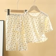 thumbnail image 3 of Odeerbi 1-12 Años Niños Niñas Pijamas de Algodón de Verano Manga Corta Tops Pantalones Conjunto Suave Estampado Floral Ropa de Dormir de Dos Piezas Juegos de Pijamas de Dos Piezas, 3 of 3
