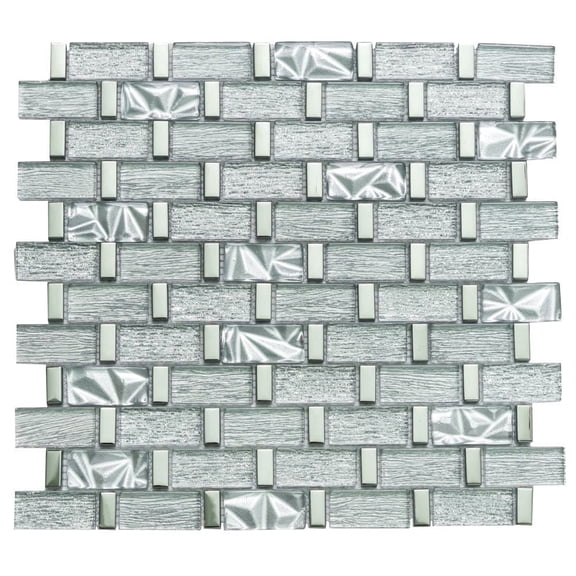 The Tile Life Wonderland 1" x 2" Winter Snow Matte Glass Mosaic Wall Tile, 1 Sheet