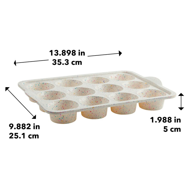 Trudeau Silicone 24 Count Mini Muffin Pan, Multi-Color Confetti, Size: 24ct Mini Muffin, White