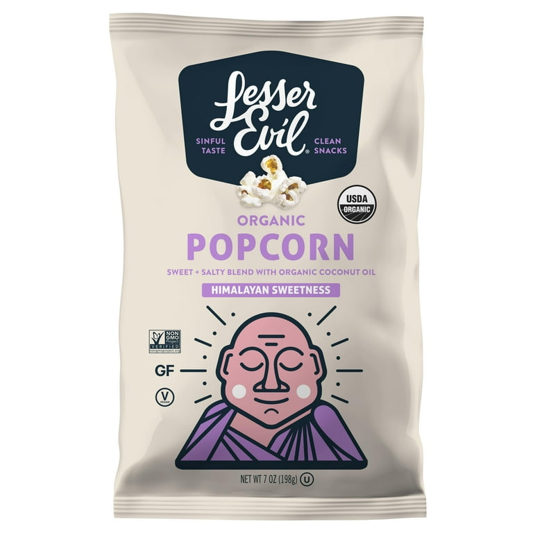 (4 pack) LesserEvil, Organic Popcorn, Himalayan Sweetness