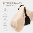 thumbnail image 3 of Comfy Cubs Baby Car Seat Cover - Soft, Breathable & Lightweight Large Car Seat Canopy, Cream, 3 of 5