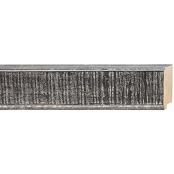 Picture Frame Moulding (Wood) 18Ft Bundle - Distressed/Aged Black Finish - 2.25" Width - 1/2"
