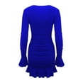 thumbnail image 4 of BangWanChi Summer Dresses for Women 2024 Long Dresses for Women Plus Size Dress Fashion Women Casual Dress V Neck Long Sleeve Hip Wrap Dress Long Dress, 4 of 8