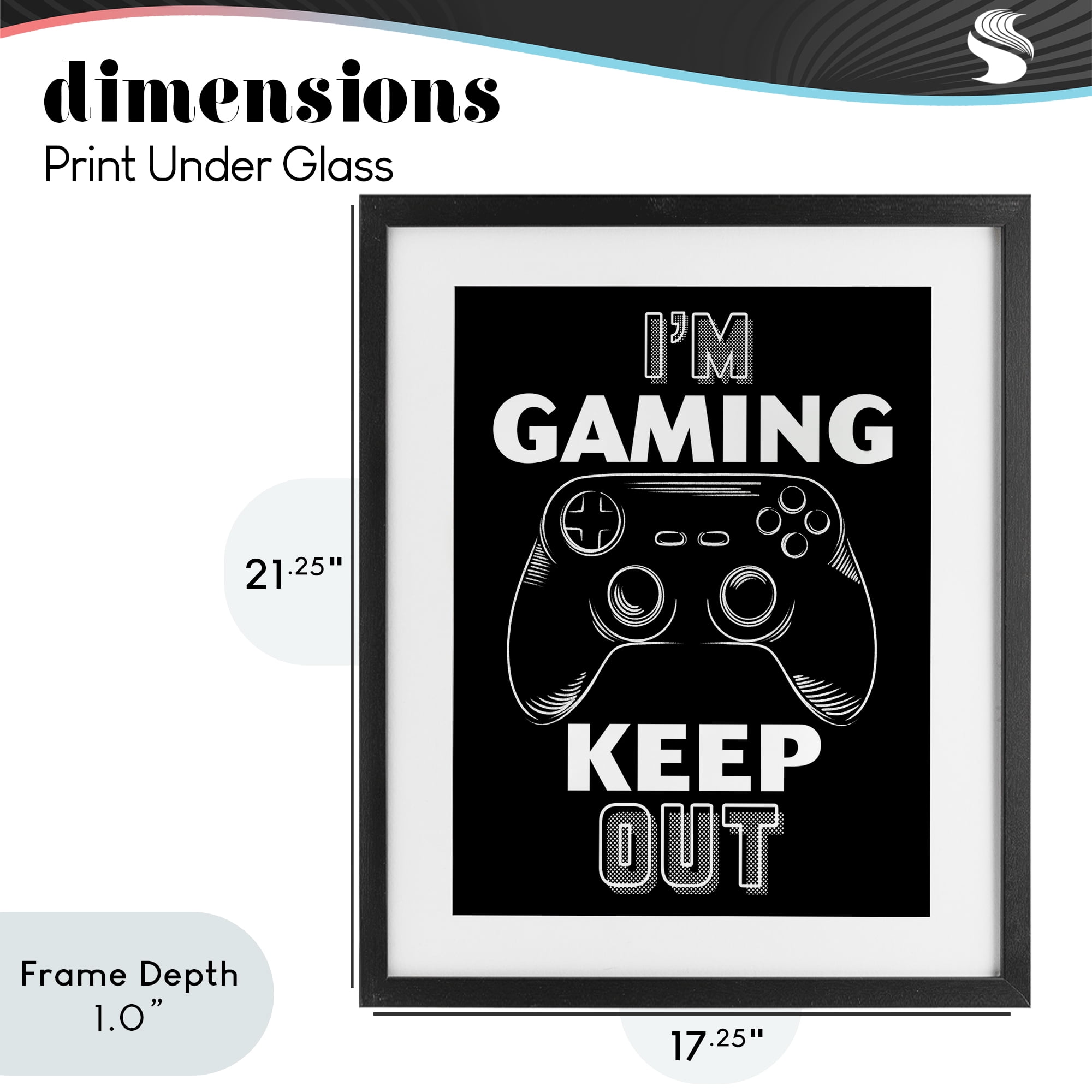 Stupell Industries I'm Gaming Keep Out Black Framed Print Under Glass, design by Marcus Prime