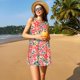 thumbnail image 3 of Balery Small Coral Red Flowers Vestidos de verano para mujer con estampado: vestido holgado sin mangas, vestido playero informal y cómodo para días calurosos., 3 of 7