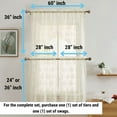 thumbnail image 4 of THD Joelle Floral Rod Pocket Lace Semi Sheer Voile Short Valance for Small Windows, Kitchen & Bathroom - 54 x 18 Inch Long (Ivory Valance), 4 of 6