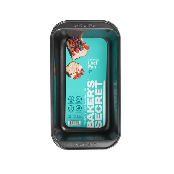 Baker's Secret Nonstick Carbon Steel Loaf Pan, 5" x 9", Gray