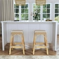 thumbnail image 7 of Home Square 30" Rectangular Rattan Bar Stool in Tan & White - Set of 2, 7 of 7