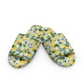 thumbnail image 2 of COEQINE Lemon Flower Green Open Toe Slippers for Women, Comfortable Fuzzy Sandals Warm Slides Soft Indoor House Shoes for Men, Slippers Open Toe Cute Womens Footwear, 42-43, 2 of 7