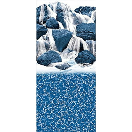 Round Overlap Waterfall Smartline Waterfall 24 Foot Round Liner | Overlap Style | 48-to-52-Inch Wall Height | 20 Gauge Virgin Vinyl | Designed for Steel Sided Above-Ground Swimming Pools ()