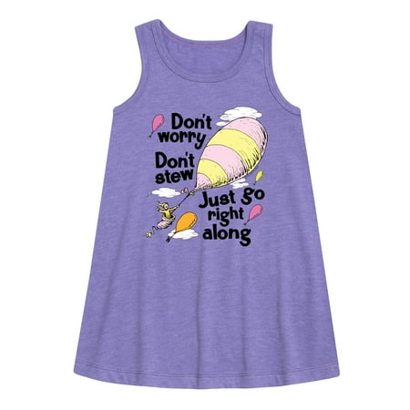 

Dr. Seuss - Don t Worry Go Along - Toddler and Youth Girls A-line Dress