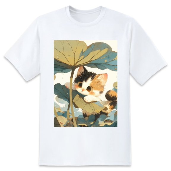 Basic Oversize Tees For WomenCat Loose Boyfriend Shirts Casual Blouse round neck