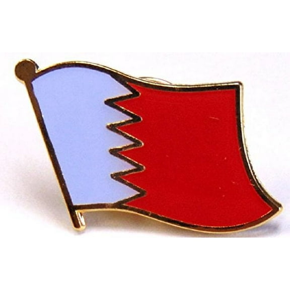 Box of 12 Bahrain Single Flag Lapel Pins, Bahrain Single Flag Pin Badges