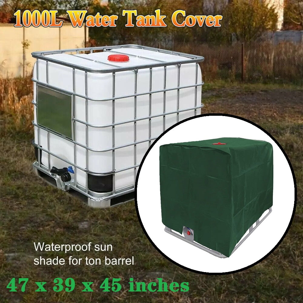 Waterproof and Dustproof Garden Water Storage Bucket Cover IBC Rainwater Tank Cover 210D Oxford Cloth Sun Protective Hood for 1000L IBC Container