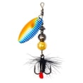 thumbnail image 2 of Kuymtek Señuelo Pesca Con Anzuelo Giratorio Metal Giratorio Cuchara Plumas Anzuelo Triple (D Azul), 2 of 3