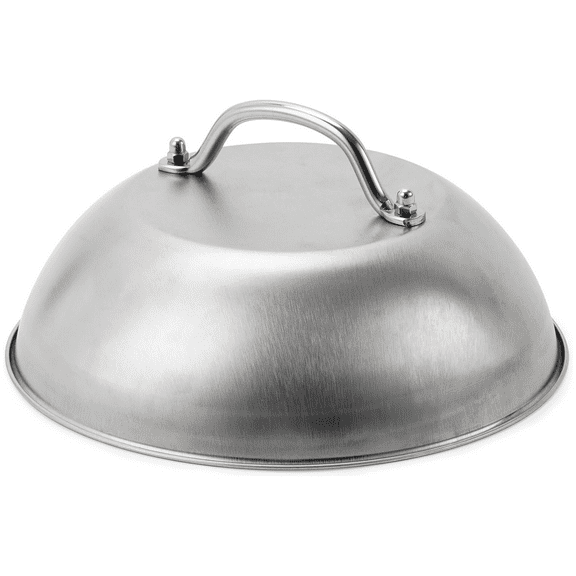 1Pcs Round an Pot Lid,Stainless Steel Cheese Melting Dome,Thicken Griddle Dome,Grill Basting Steaming Cover,Multifunction Kitchen Cooking Tools,for Picnic Camping BBQ Use 8.8Inch