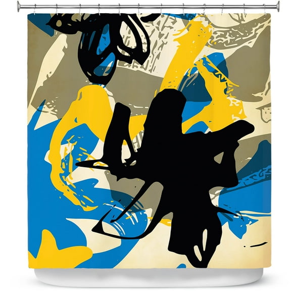 Shower Curtains 70" x 93" from DiaNoche Designs by Kim Hubball - Graffiti Flowers 3