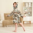 thumbnail image 4 of FORMRS Niños Bathrobe Unisex Hooded Robe Soft Plush Pajamas Sleepwear, Size 7-9T, Shelf Plants, 4 of 7