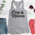 thumbnail image 2 of Dog Mama Tank Top, Ladies Racerback Tank Top, Dog Mom, Dog Lover Tank, Heather Gray, Small, 2 of 3