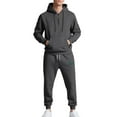 thumbnail image 2 of Wlynlyn Men Sweatsuits 2 Piece Outfits Crewneck Fleece Hoodies Joggers Sweatpants Fall Solid Color Tracksuits, 2 of 10