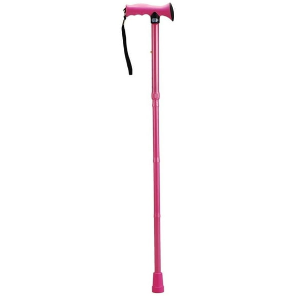 Folding Cane with Soft Rubber Handle in Pink (Latex Free)