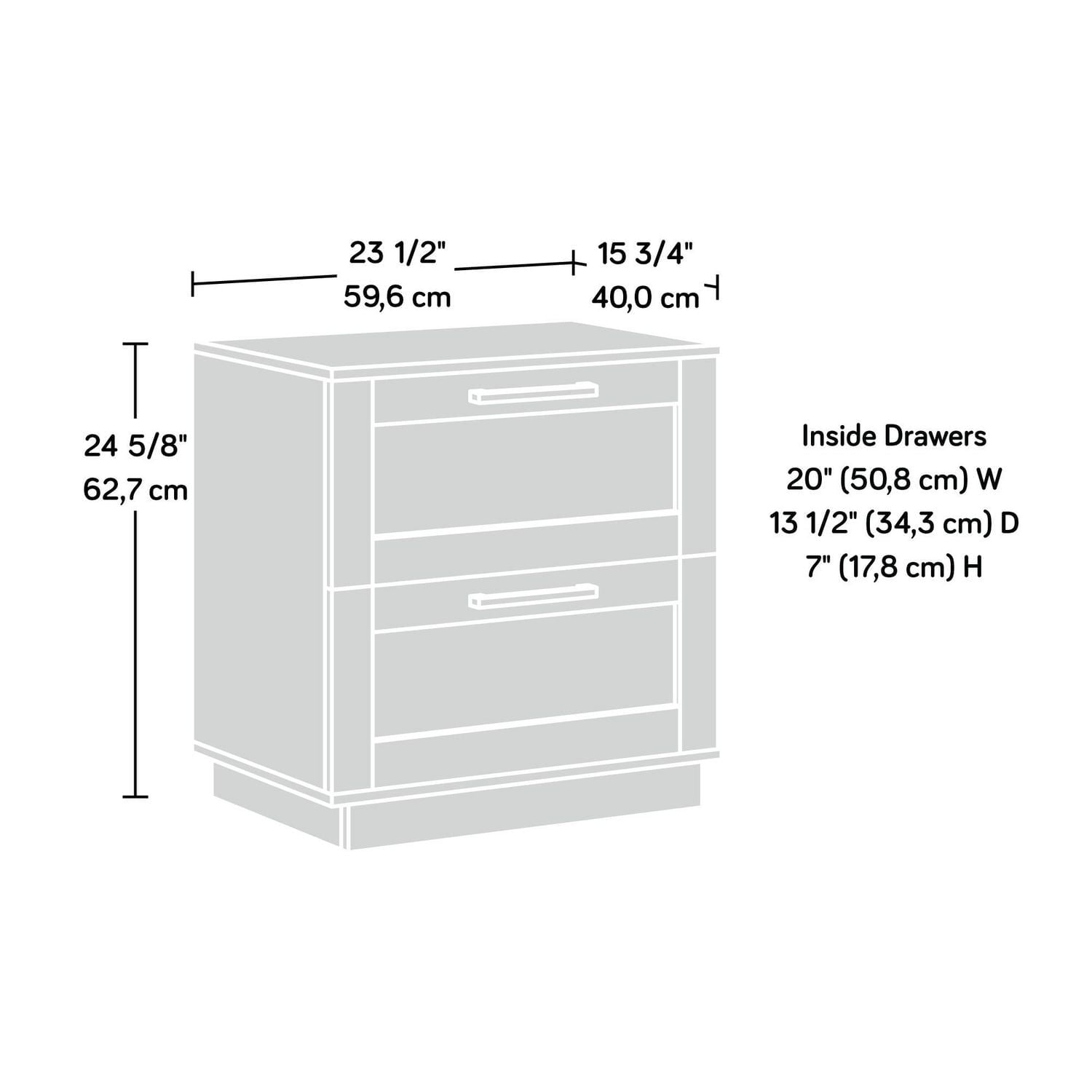 Sauder Tiffin Line Night Stand, Raven Oak, 433511