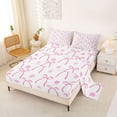 thumbnail image 2 of Manfei Pink Bow Flower Bed Sheets, Cute Floral King Sheets for Girls Women, 4-Piece, 2 of 5