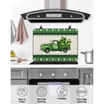 thumbnail image 4 of Large Induction Cooktop Protector Mat St. Patrick's Day Stove Top Covers for Electric Stove, Shamrock Truck Green Plaid Beige Decorative Stove Burner Cover Mats, Glass Top Stove Cover, 4 of 7