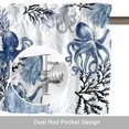 thumbnail image 6 of Summer Marine Life Valance Curtain Ocean Watercolor Octopus Coastal Coral Window Valances Rod Pocket Short Curtains Window Treatments for Kitchen Bedroom Bathroom Laundry 60" x 18", 6 of 9