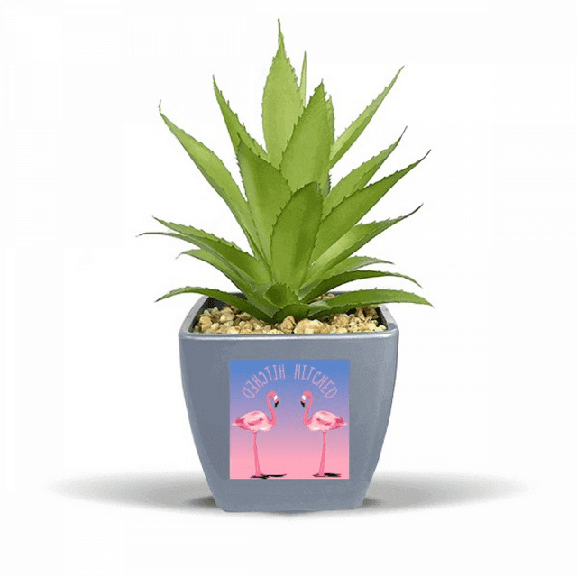 Hitched Flango couple Art Deco Fashion Fake Pineapple Flower Pot Vase Mini Decor
